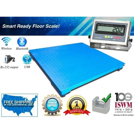product image of 60" x 60" Industrial Floor Scale with Stainless Steel Indicator l 1000 lbs x .2