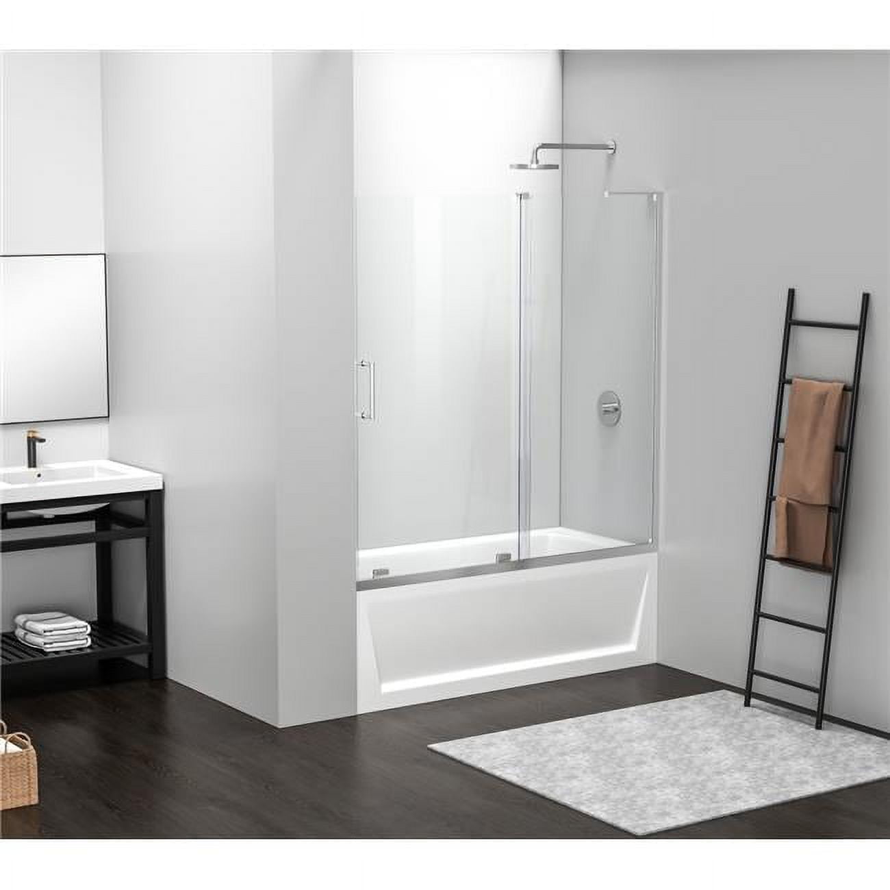 60 x 60 Polished Chrome Frameless Sliding Tub Door