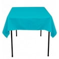 thumbnail image 1 of 60"x 60 inch Square Overlay Tablecloth 100% polyester Wholesale Wedding party", (Color: Turquoise), 1 of 3