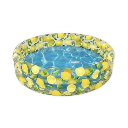 60 x 60 x 15 in. Inflatable Sunning Pool, Lemon Print
