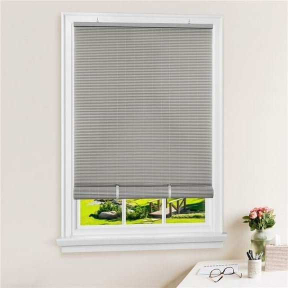 60 x 72 in. Cordless Solstice Vinyl Roll-Up Blind, Gray