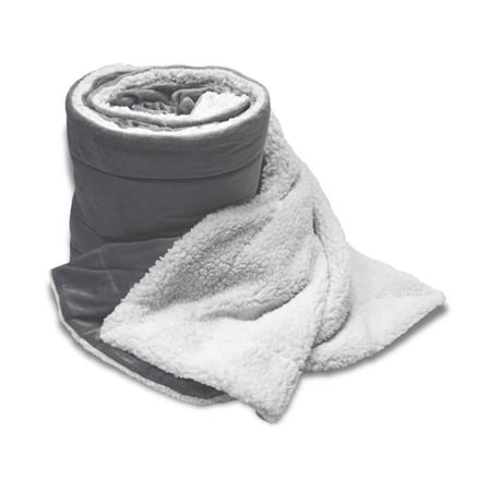 60 x 72 in. Fleur De Lune Faux Oversize Micro Mink Sherpa Throw Blanket, Lightweight Fluffy Reversible Plush Blanket for Bed Sofa Couch, Gray