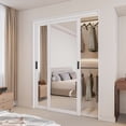 thumbnail image 1 of 60" x 80" Height Mirror Sliding Closet Doors Forested With Silent Sliding Rollers, Contemporary Design For Walk-In Closets And Nursery Rooms, 1 of 8
