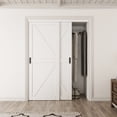 thumbnail image 1 of 60" x 80" No assembled Request 80-Inch Space-Saving K-Type Sliding Closet Door - Wood Grain Door Panel, Includes Complete Hardware Set, 1 of 7