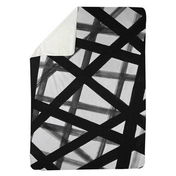 60 x 80 in. Abstract Bold Lines-Sherpa Fleece Blanket