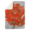 thumbnail image 1 of 60 x 80 in. Abstract Red Flower-Sherpa Fleece Blanket, 1 of 1