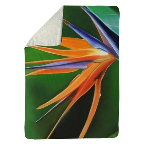 60 x 80 in. Bird of Paradise Flower-Sherpa Fleece Blanket