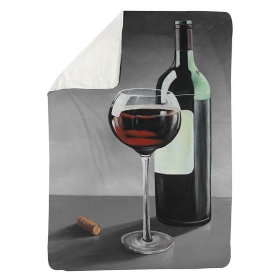 60 x 80 in. Bottle of Burgundy-Sherpa Fleece Blanket
