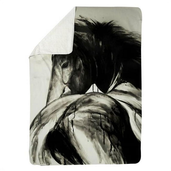 60 x 80 in. Classical Horse-Sherpa Fleece Blanket