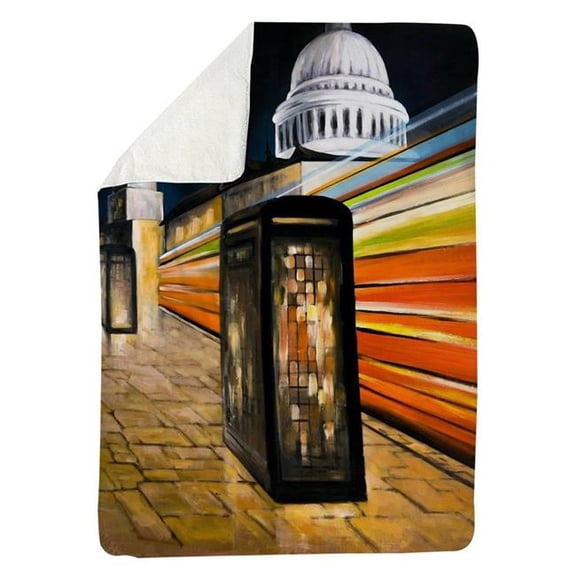 60 x 80 in. Fast London Bus-Sherpa Fleece Blanket