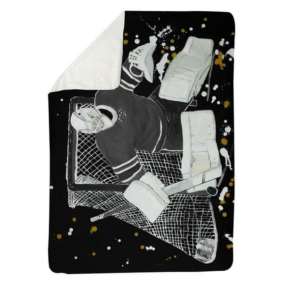 60 x 80 in. Goalkeeper Hockey-Sherpa Fleece Blanket