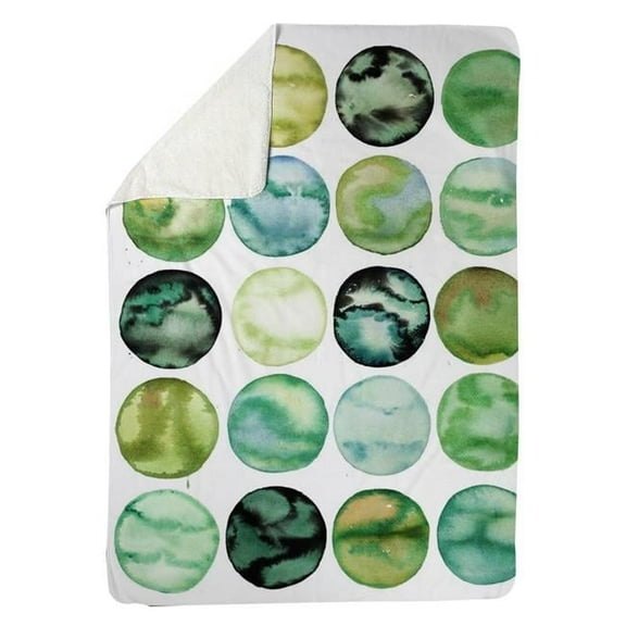 60 x 80 in. Green Circles-Sherpa Fleece Blanket