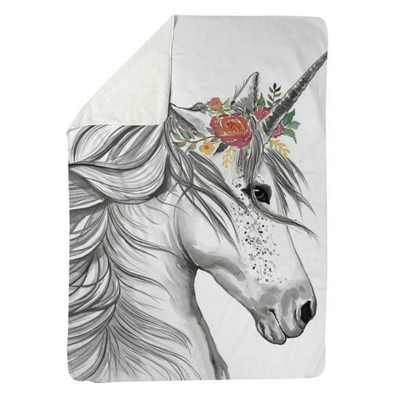 60 x 80 in. Magic Unicorn-Sherpa Fleece Blanket