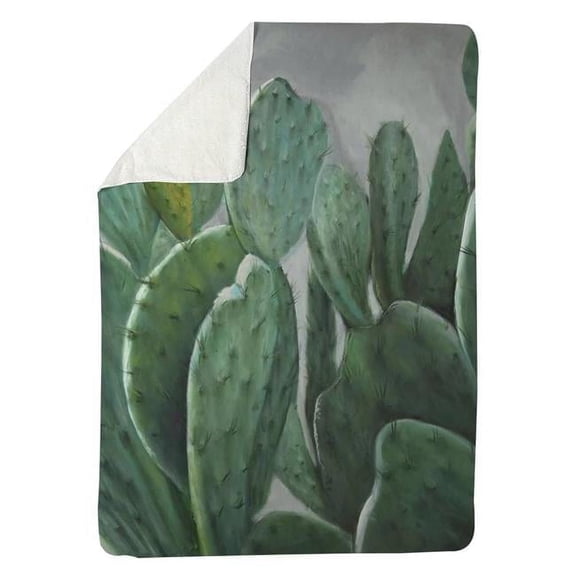 60 x 80 in. Paddle Cactus-Sherpa Fleece Blanket