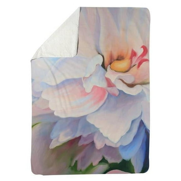 60 x 80 in. Pastel Colored Flower-Sherpa Fleece Blanket