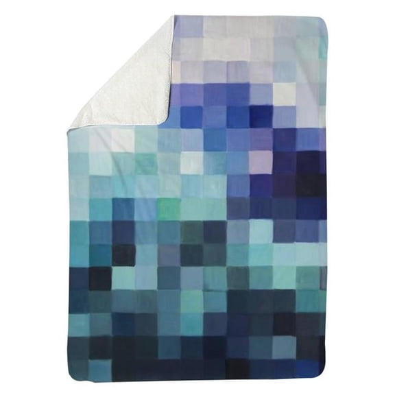 60 x 80 in. Pixelized Landscape-Sherpa Fleece Blanket