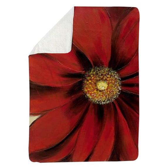 60 x 80 in. Red Daisy-Sherpa Fleece Blanket
