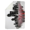 thumbnail image 1 of 60 x 80 in. Red Watercolor Cityscape-Sherpa Fleece Blanket, 1 of 1