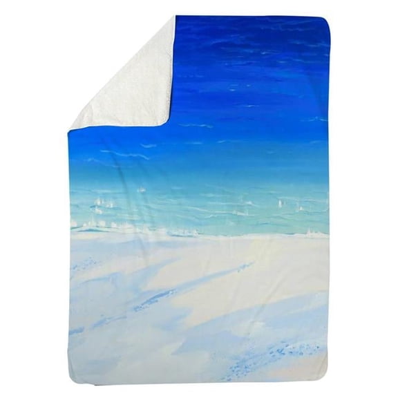 60 x 80 in. Satellite View of the Ocean-Sherpa Fleece Blanket