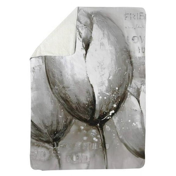 60 x 80 in. Three White Tulips-Sherpa Fleece Blanket