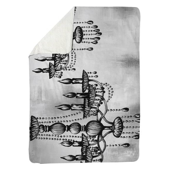 60 x 80 in. Two Crystal Chandeliers-Sherpa Fleece Blanket