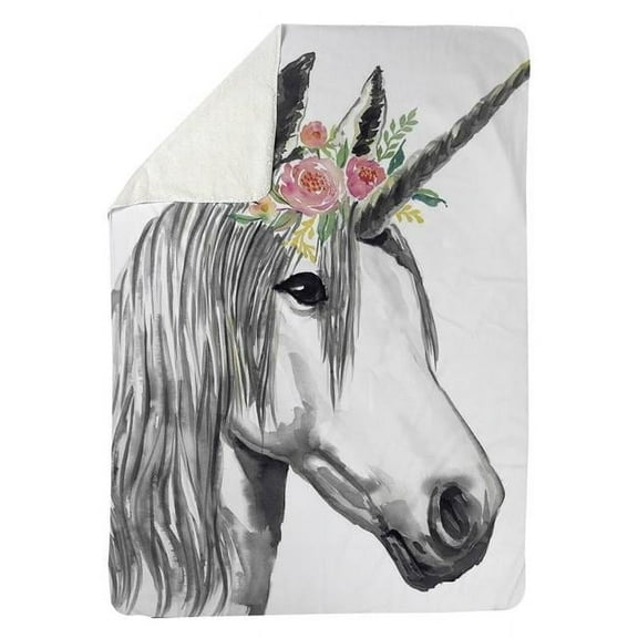 60 x 80 in. Unicorn-Sherpa Fleece Blanket
