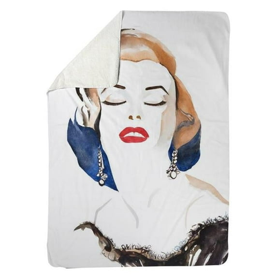 60 x 80 in. Vintage Chic Marilyne Monroe-Sherpa Fleece Blanket