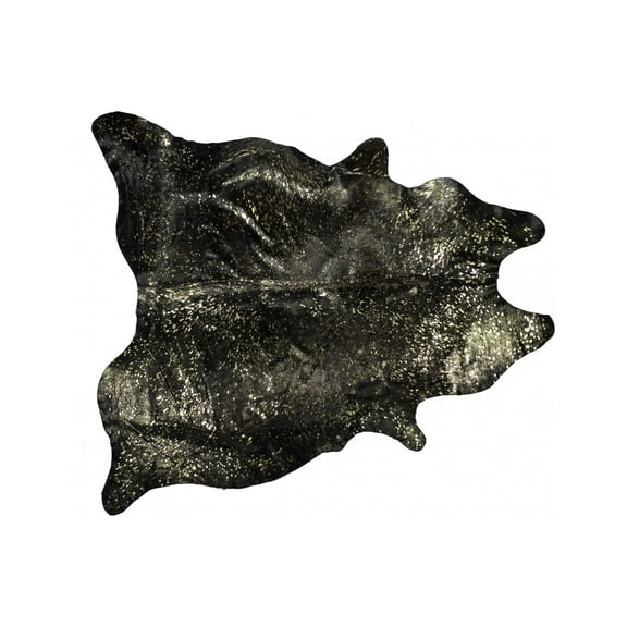 60" x 84" Chocolate And Gold Cowhide - Area Rug