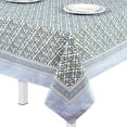 thumbnail image 1 of 60'''' x 84'''' Cotton Tablecloth Handmade Cotton Floral Tablecloth Washable Print Rectangle Table Cover with Dust Proof Wrinkle Resistant for Kitchen Dining Party Buffet(Blue,Light Steel), 1 of 6