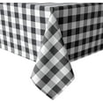thumbnail image 1 of 60 x 84 Inch Checkered Tablecloth Rectangle - Wrinkle Resistant and Waterproof Table Cloth for Picnic, Dinner and Party, Washable Polyester Fabric, Black and White Gingham Pattern, 1 of 6