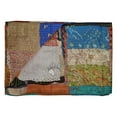 thumbnail image 1 of 60" x 90" Multicolor Kantha Silk Throw Quilt Blanket, 1 of 2