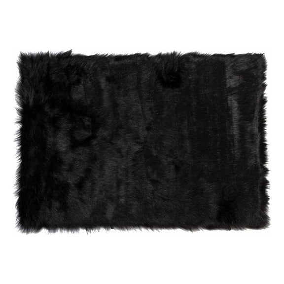 60" x 96" Black, Sheepskin - Rug/Throw