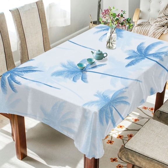 60"x120"Square Washable Wrinkle Resistant Heat Resistant Table Cloth Decorative Table Cover for Kitchen Dining Room, Multiple Sizes Available Pale Blue Oasis