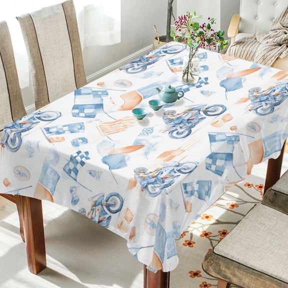 60"x120"Square Washable Wrinkle Resistant Heat Resistant Table Cloth Decorative Table Cover for Kitchen Dining Room, Multiple Sizes Available Speeding Motorcycle Collage
