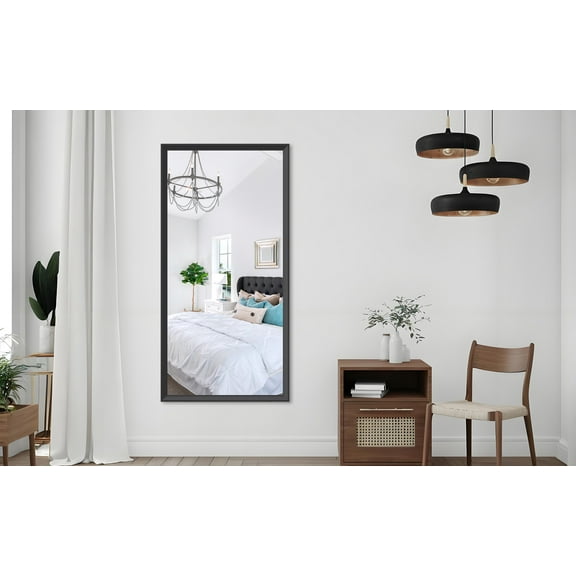 60"x30" Oversized Modern Rectangle Bathroom Mirror with Balck Frame Decorative Large Wall Mirrors for Bathroom Living Room Bedroom Vertical or Horizontal Wall Mounted mirror with Aluminum Frame