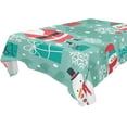 thumbnail image 1 of 60"x60" Christmas Snowman Tablecloth, Waterproof Washable Polyester Square Table Cover, Durable Tablecloth for Kitchen Dining Table Party Decor, 1 of 7