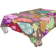 thumbnail image 1 of 60"x60" Easter Bunny Eggs Tablecloth, Waterproof Washable Polyester Square Table Cover, Durable Tablecloth for Kitchen Dining Table Party Decor, 1 of 7