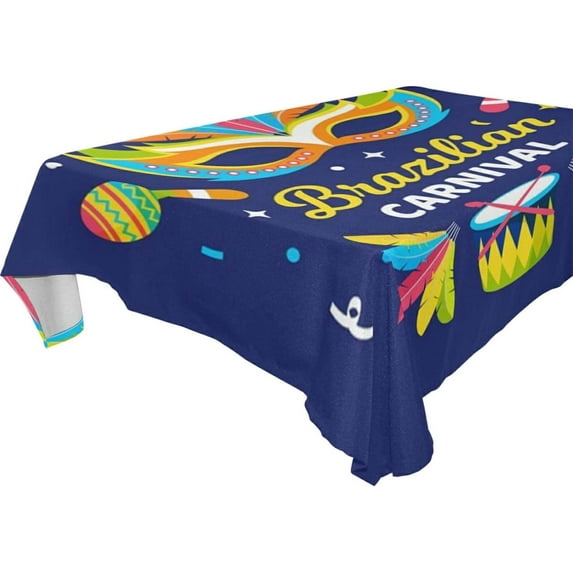 60"x60" Mardi Gras Tablecloth, Waterproof Washable Polyester Square Table Cover, Durable Tablecloth for Kitchen Dining Table Party Decor