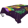 thumbnail image 1 of 60"x60" Mardi Gras Tablecloth, Waterproof Washable Polyester Square Table Cover, Durable Tablecloth for Kitchen Dining Table Party Decor, 1 of 7