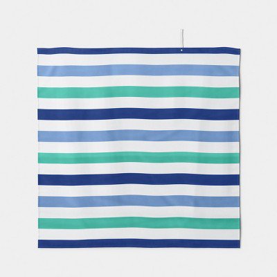 60"x60" Microfiber Multi Striped Beach Blanket with Snapable Strap