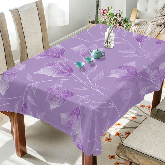 60"x60"Square Washable Wrinkle Resistant Heat Resistant Table Cloth Decorative Table Cover for Kitchen Dining Room, Multiple Sizes Available Elegant Lavender Design
