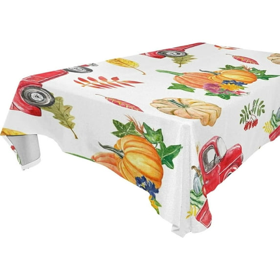 60"x60" Thanksgiving Pumpkin Tablecloth, Waterproof Washable Polyester Square Table Cover, Durable Tablecloth for Kitchen Dining Table Party Decor