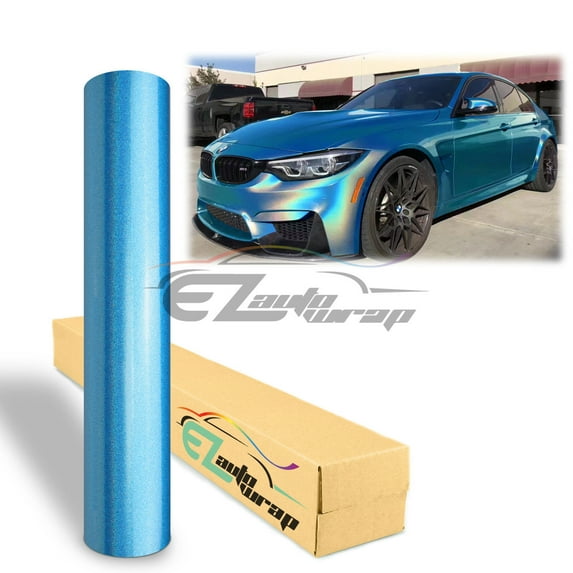 60"x72" Psychedelic Blue Gloss Metallic Rainbow Holographic Vinyl Wrap Sticker