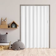 60"x80" PVC Accordion Sliding Door, Installation Hardware, Bifold Accordion Closet Door for Bedroom, Living Room, or Wardrobe