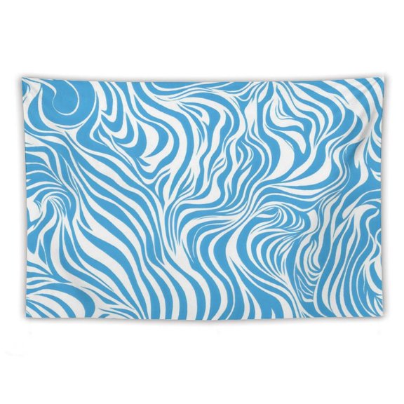60"x90" Multi-Function Tapestries Soft And Durable Close Skin Light And Easy To Hang Or Fold Zebra Print Style LightBLue_1