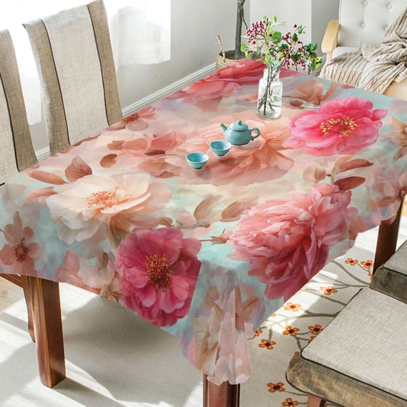 60"x90"Square Washable Wrinkle Resistant Heat Resistant Table Cloth