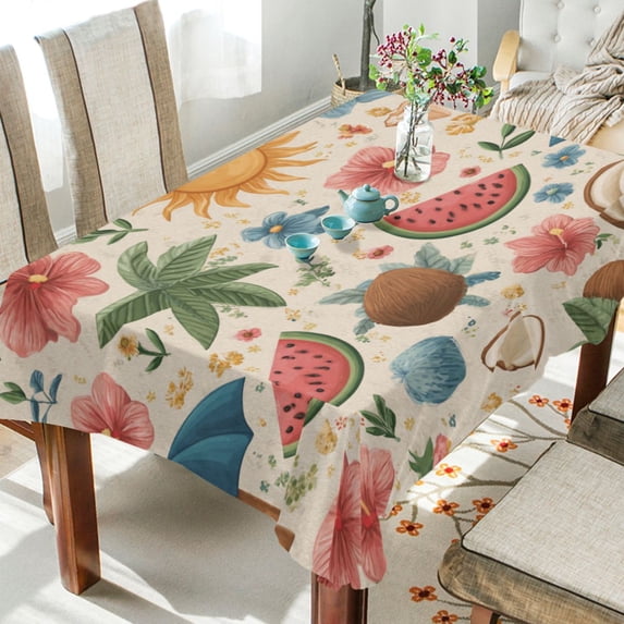 60"x90"Square Washable Wrinkle Resistant Heat Resistant Table Cloth