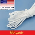 thumbnail image 1 of 60 yards 3mm 1/8 Inch Round Elastic White Band Rope Cord String Ear Hanging Tape Sewing Crafting For DIY Face Masks, 1 of 9