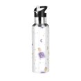 600/1000ML Stainless Steel Sport Water Bottle with Straw Lid Leak Proof