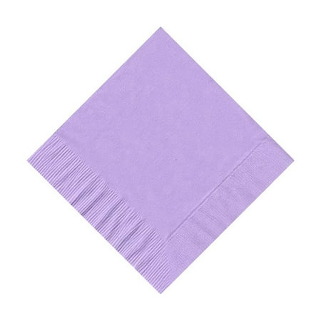 600 - (12 Pks of 50) 2 Ply Plain Solid Colors Beverage Cocktail Napkins Paper - Lavender
